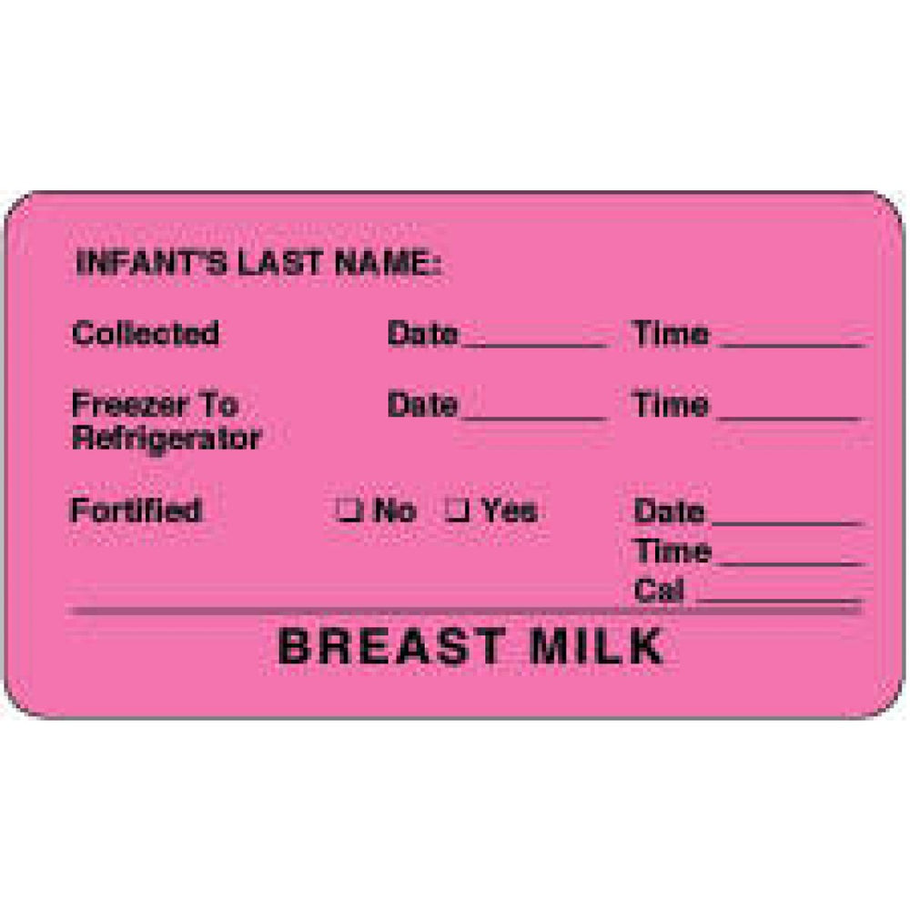 Label Paper Permanent Infants Last Name: 3" X 1 3/4" Fl. Pink 500 Per Roll