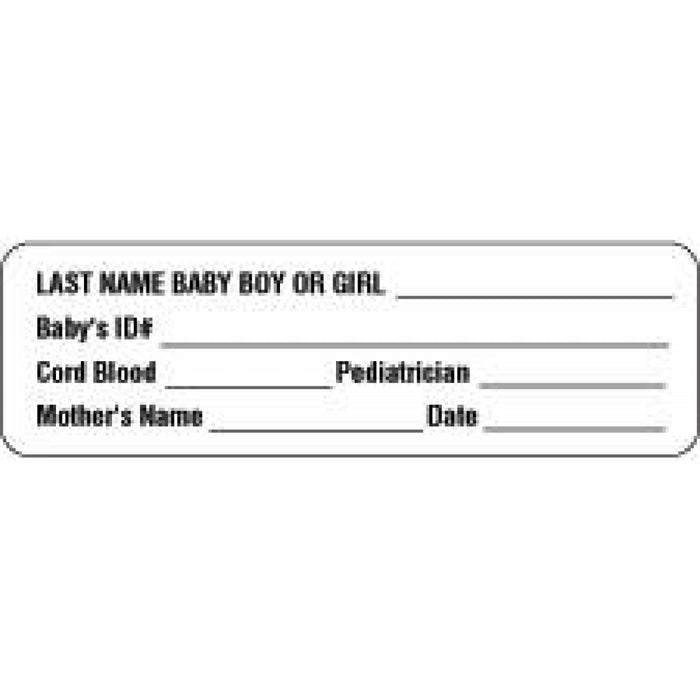 Label Paper Permanent Last Name Baby Boy Or 2 7/8" X 7/8" White 1000 Per Roll