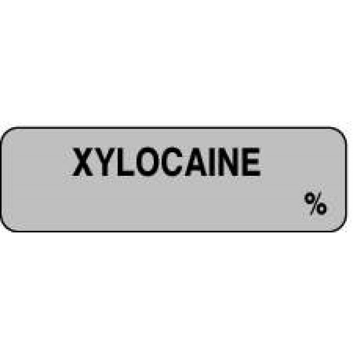 Anesthesia Label Paper Permanent Xylocaine % 1 1/4" X 3/8" Gray 1000 Per Roll