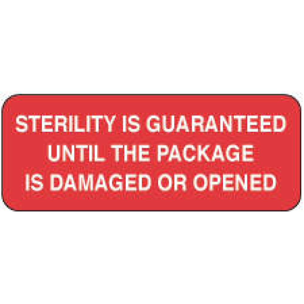 Label Paper Permanent Sterility Is 2 1/4" X 7/8" Red 1000 Per Roll