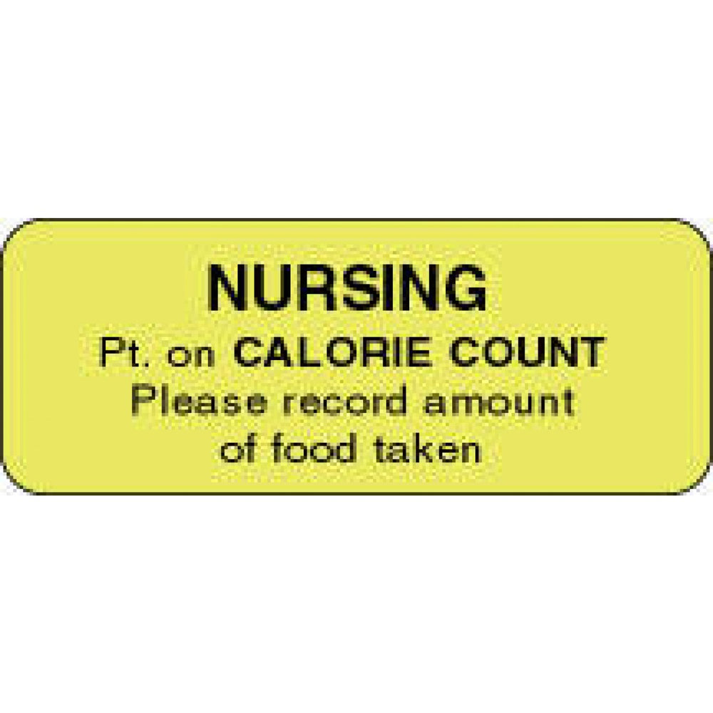 Label Paper Permanent Nursing Pt. On 2 1/4" X 7/8" Fl. Yellow 1000 Per Roll