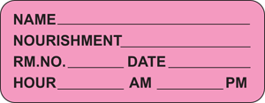 Label Paper Permanent Name ___ Nourishment 2 1/4" X 7/8" Pink 1000 Per Roll