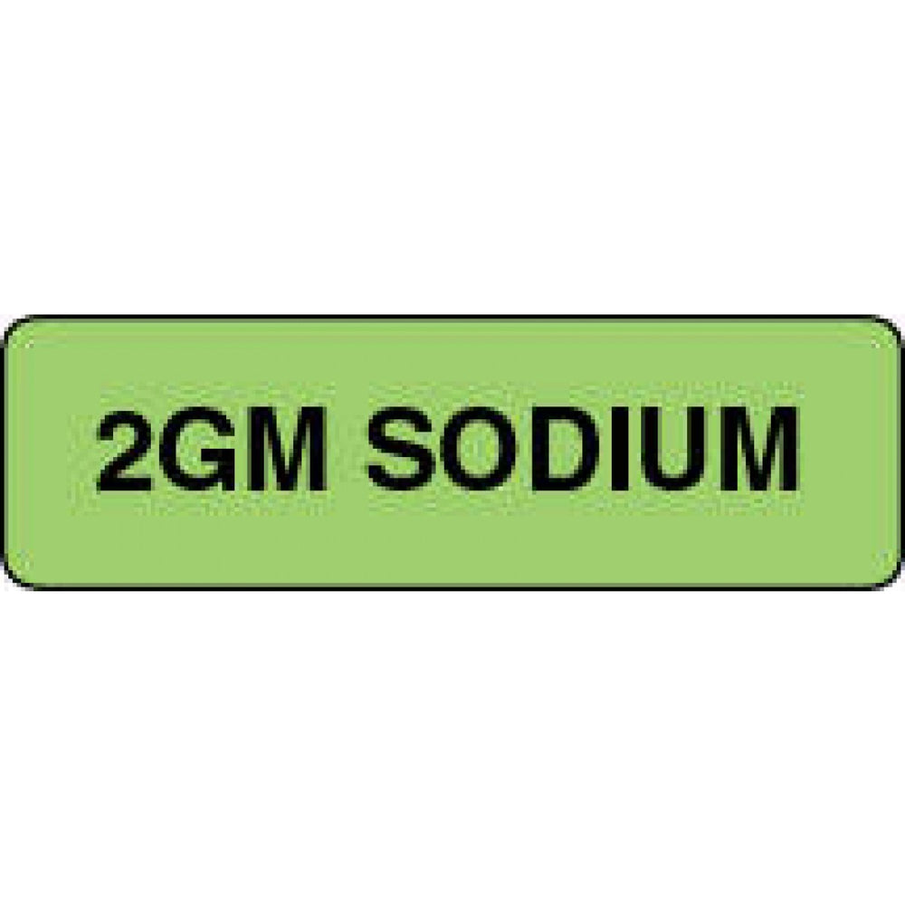 Label Paper Permanent 2Gm Sodium 1 1/4" X 3/8" Fl. Green 1000 Per Roll