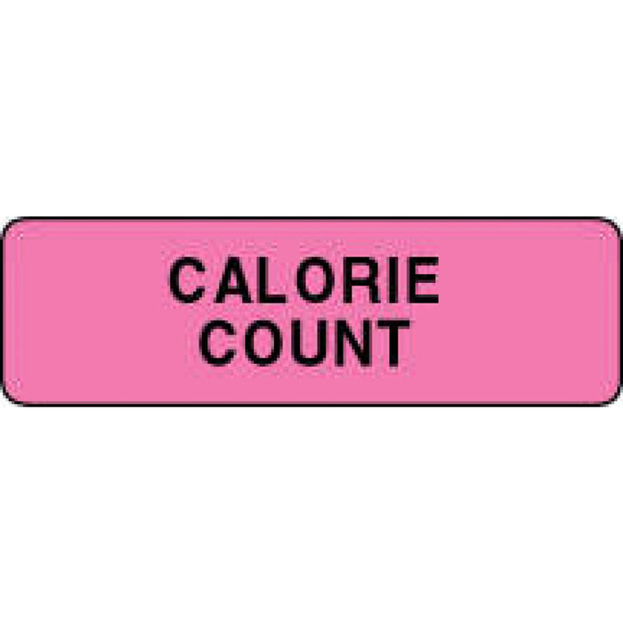 Label Paper Permanent Calorie Count 1 1/4" X 3/8" Fl. Pink 1000 Per Roll