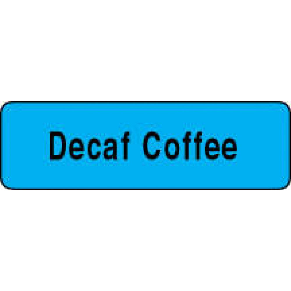 Label Paper Permanent Decaf Coffee 1 1/4" X 3/8" Blue 1000 Per Roll