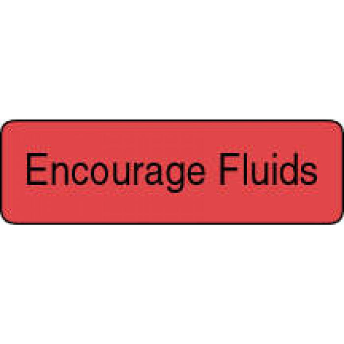 Label Paper Permanent Encourage Fluids 1 1/4" X 3/8" Fl. Red 1000 Per Roll