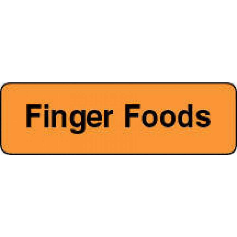 Label Paper Permanent Finger Foods 1 1/4" X 3/8" Fl. Orange 1000 Per Roll