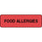 Label Paper Permanent Food Allergies 1 1/4" X 3/8" Fl. Red 1000 Per Roll