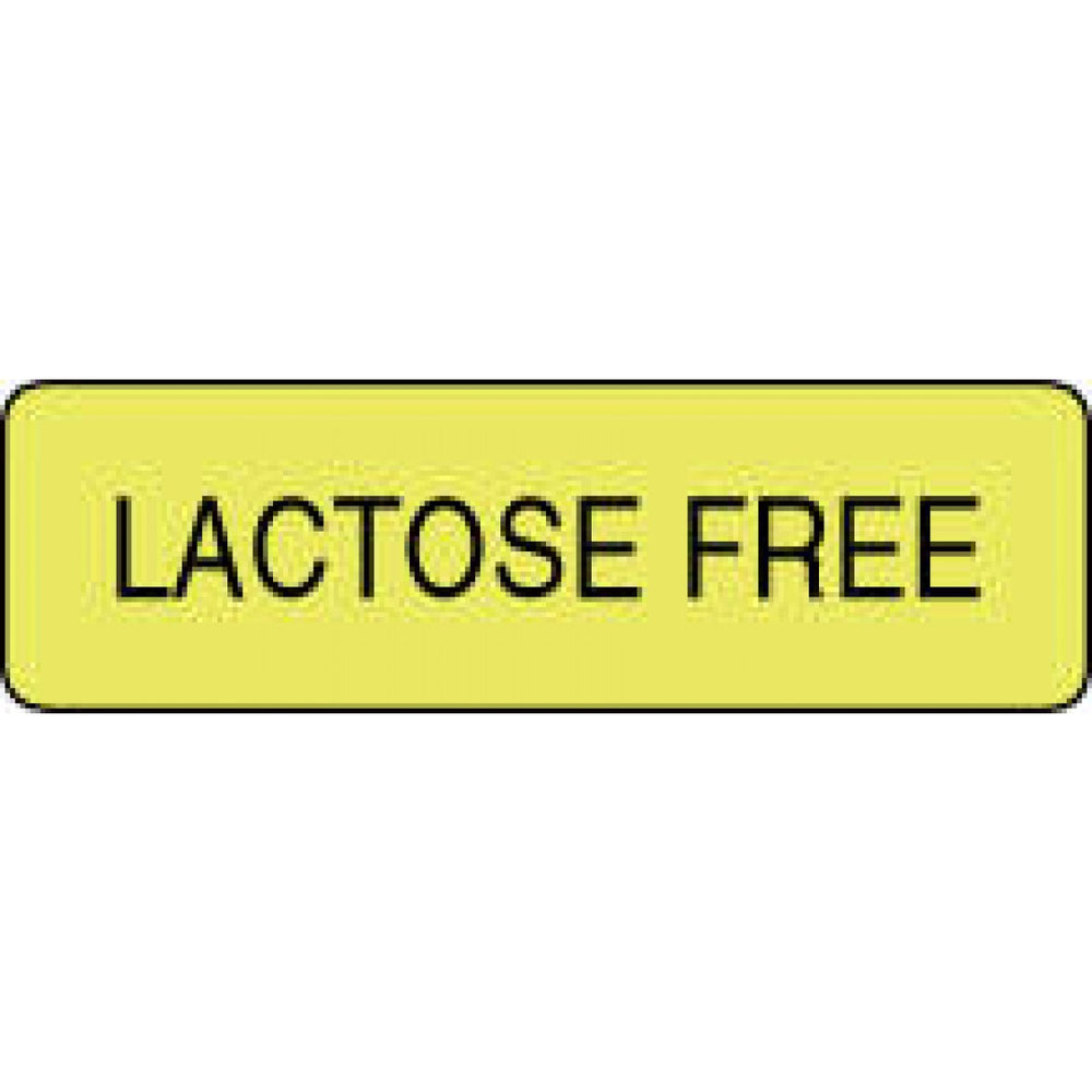 Label Paper Permanent Lactose Free 1 1/4" X 3/8" Fl. Yellow 1000 Per Roll