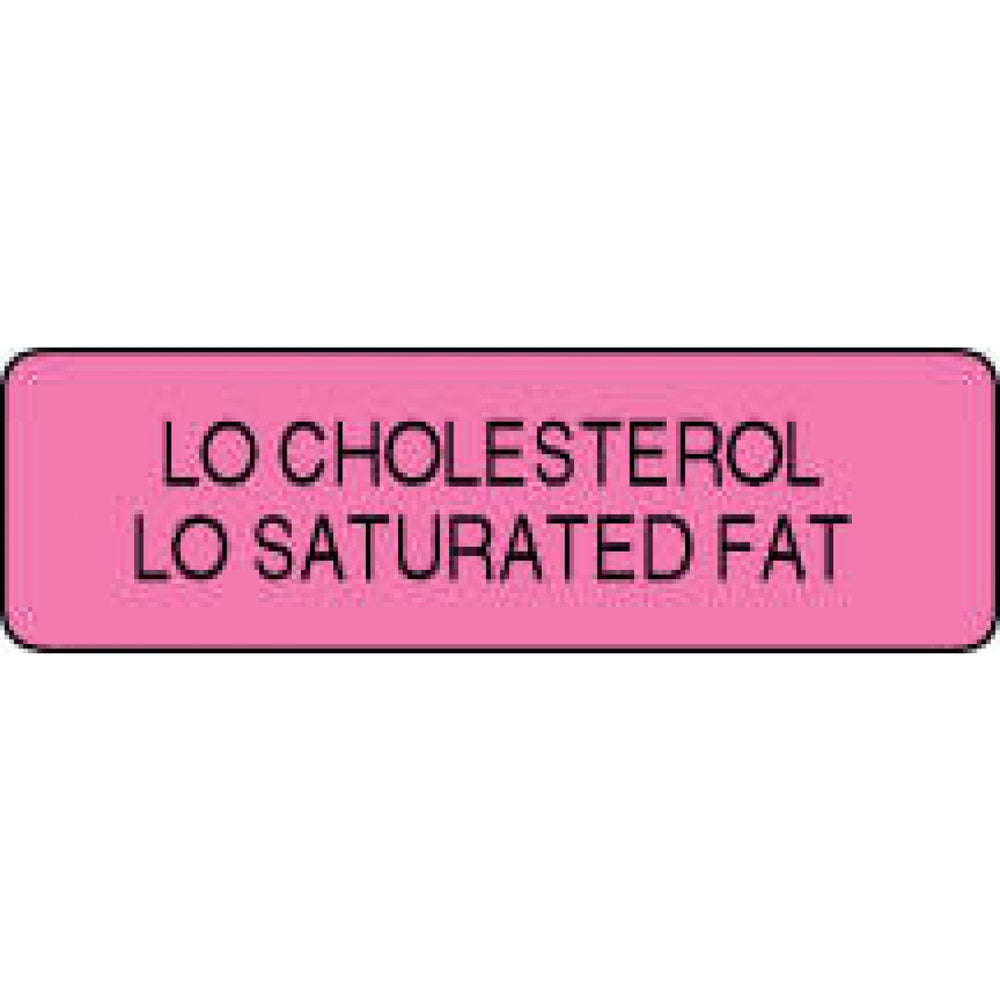 Label Paper Permanent Lo Cholesterol Lo 1 1/4" X 3/8" Fl. Pink 1000 Per Roll