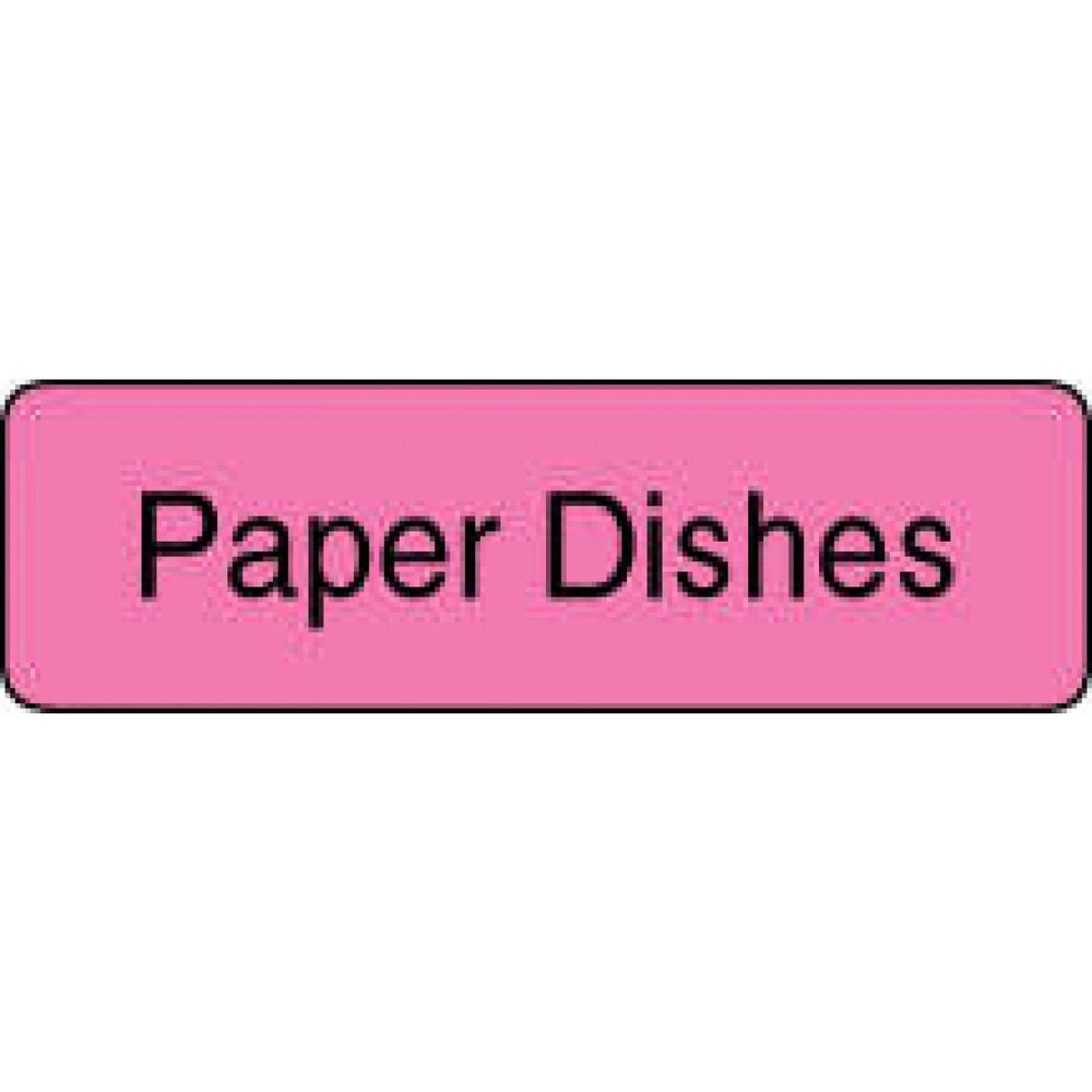 Label Paper Permanent Paper Dishes 1 1/4" X 3/8" Fl. Pink 1000 Per Roll