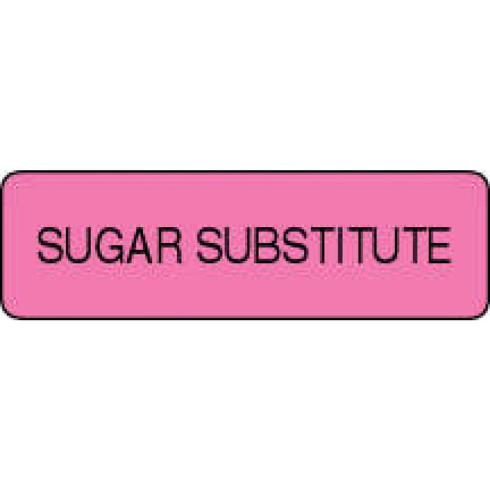 Label Paper Permanent Sugar Substitute 1 1/4" X 3/8" Fl. Pink 1000 Per Roll