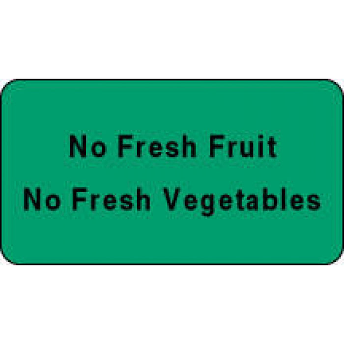 Label Paper Permanent No Fresh Fruit 1 5/8" X 7/8" Dark Green 1000 Per Roll