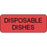 Label Paper Permanent Disposable Dishes 2 1/4" X 7/8" Fl. Red 1000 Per Roll