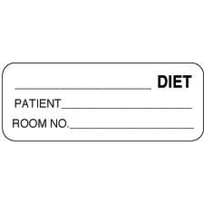 Label Paper Permanent ___ Diet Patient 2 1/4" X 7/8" White 1000 Per Roll