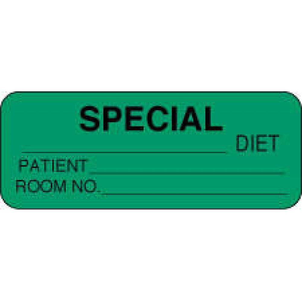 Label Paper Permanent Special ___ Diet 2 1/4" X 7/8" Dark Green 1000 Per Roll