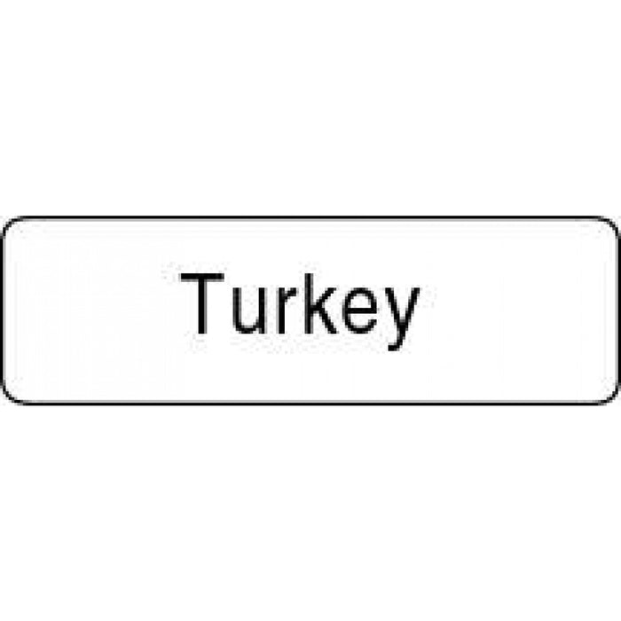 Label Paper Permanent Turkey 1 1/4" X 3/8" White 1000 Per Roll