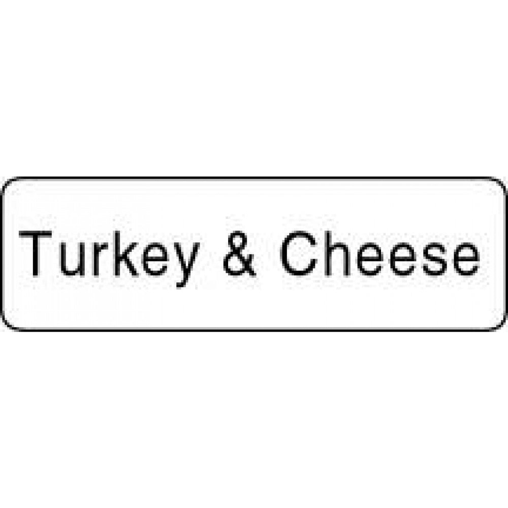 Label Paper Permanent Turkey & Cheese 1 1/4" X 3/8" White 1000 Per Roll