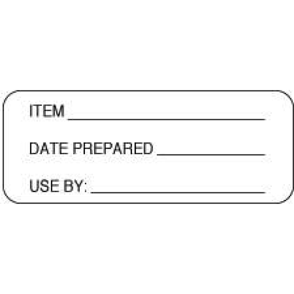 Label Paper Permanent Item ___ Date Prepared 2 1/4" X 7/8" White 1000 Per Roll