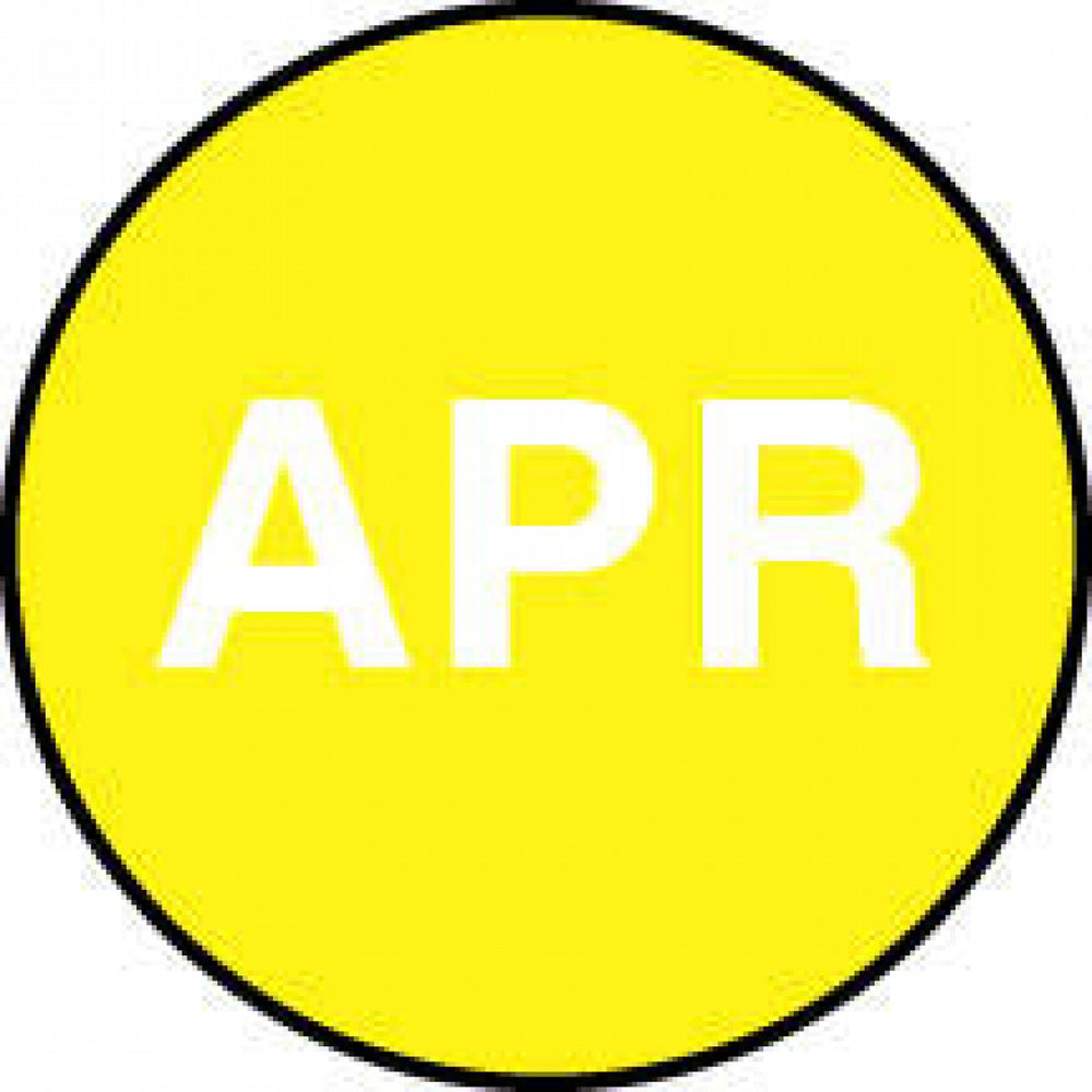 Label Paper Permanent Apr Yellow 1000 Per Roll