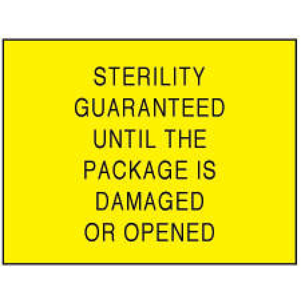 Label Paper Permanent Sterility Guaranteed 1" 1/4" X 1 Yellow 1000 Per Roll