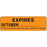 Label Paper Permanent Expires October 2 7/8" X 7/8" Orange 1000 Per Roll