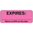 Label Paper Removable Expires: ___ 2 1/4" X 7/8" Fl. Pink 1000 Per Roll