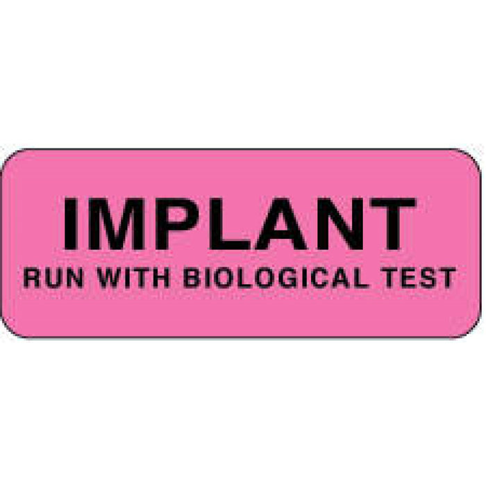 Label Paper Removable Implant Run With 2 1/4" X 7/8" Fl. Pink 1000 Per Roll