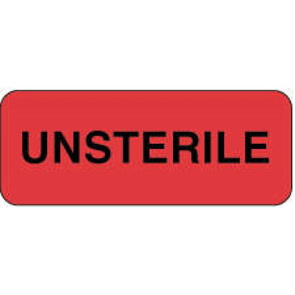 Label Paper Removable Unsterile 2 1/4" X 7/8" Fl. Red 1000 Per Roll