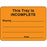 Label Paper Removable This Tray Is 2 3/8" X 1 3/4" Fl. Orange 1000 Per Roll