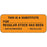 Label Paper Removable This Is A Substitute 2 1/4" X 7/8" Fl. Orange 1000 Per Roll