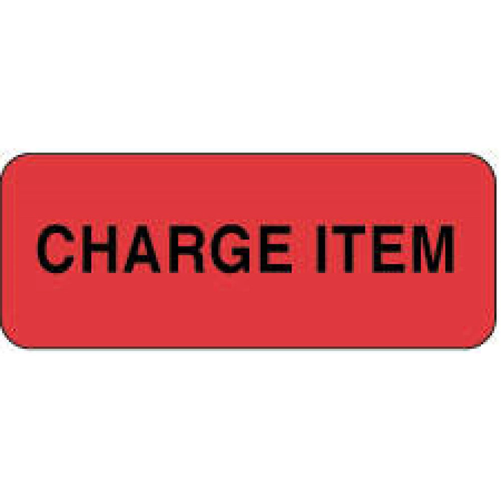 Label Paper Removable Charge Item 2 1/4" X 7/8" Fl. Red 1000 Per Roll