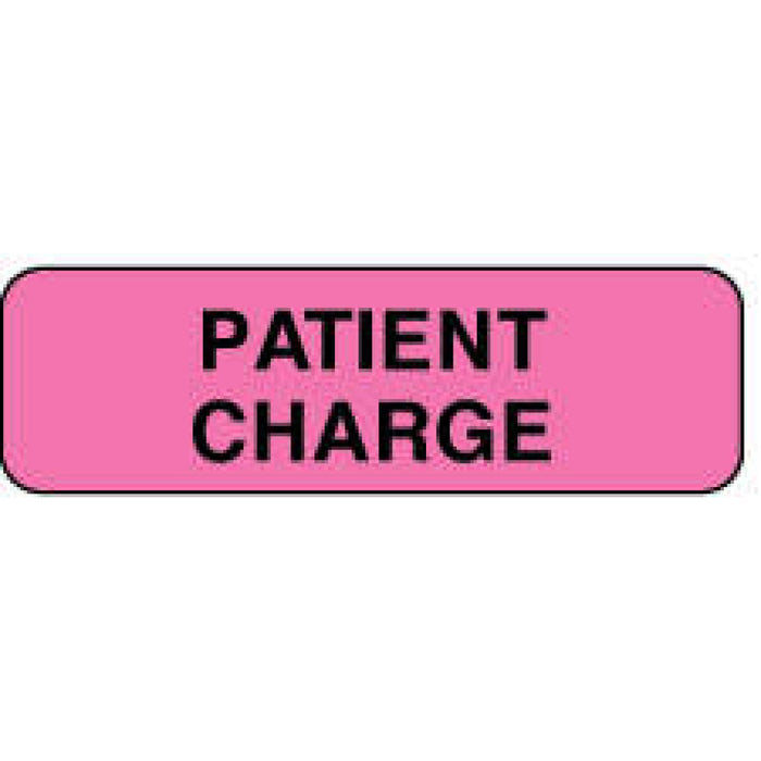 Label Paper Removable Patient Charge 1 1/4" X 3/8" Fl. Pink 1000 Per Roll