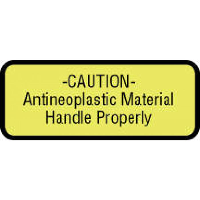 Label Paper Permanent Caution Antineoplastic 2 1/4" X 7/8" Fl. Yellow With Black 1000 Per Roll