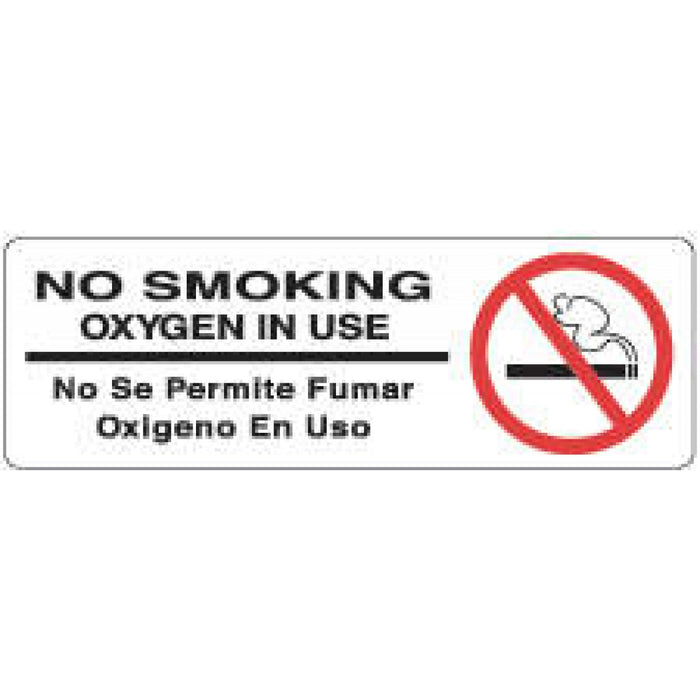 Label Paper Removable No Smoking Oxygen 3" Core 6" X 2" White 250 Per Roll