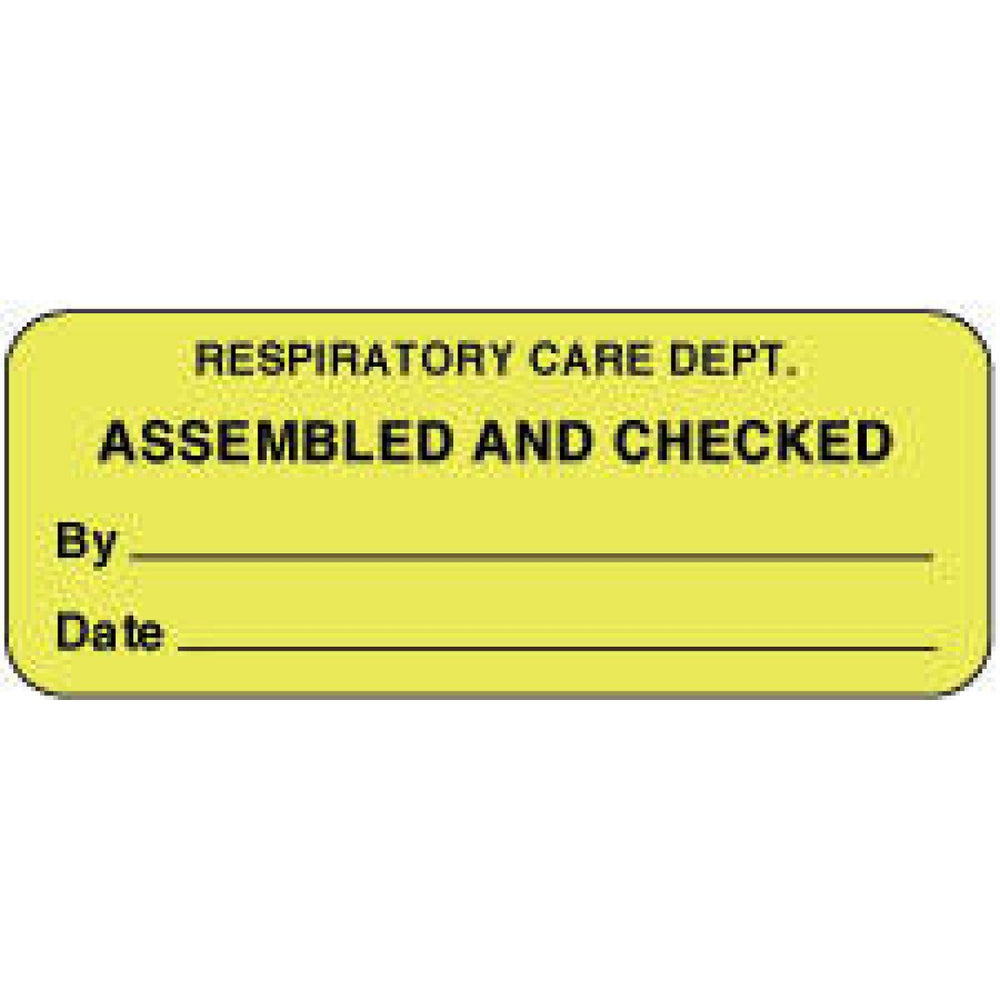 Label Paper Permanent Respiratory Care 2 1/4" X 7/8" Fl. Yellow 1000 Per Roll