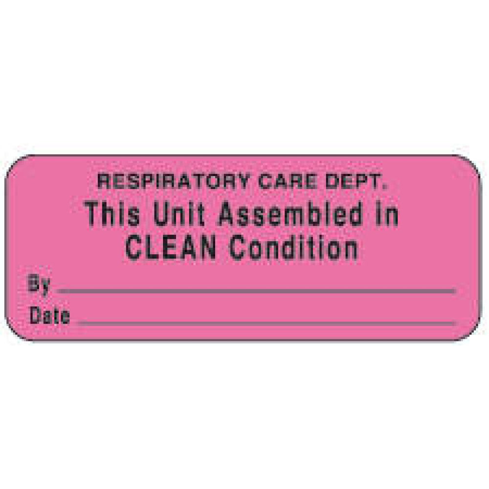 Label Paper Permanent Respiratory Care 2 1/4" X 7/8" Fl. Pink 1000 Per Roll