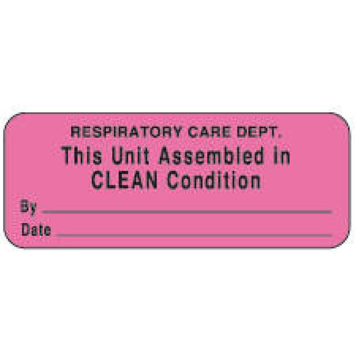 Label Paper Permanent Respiratory Care 2 1/4" X 7/8" Fl. Pink 1000 Per Roll