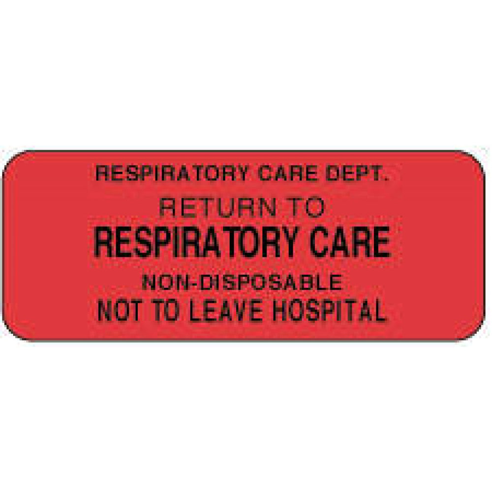 Label Paper Permanent Respiratory Care 2 1/4" X 7/8" Fl. Red 1000 Per Roll