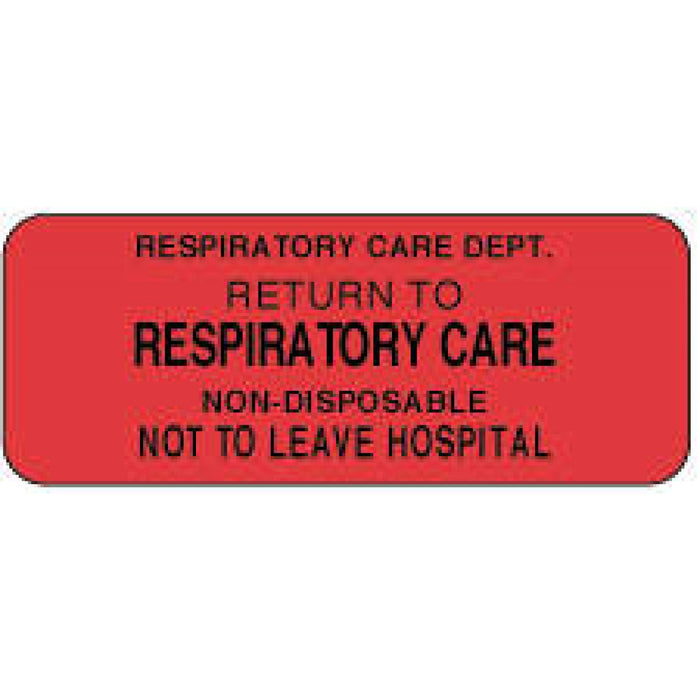 Label Paper Permanent Respiratory Care 2 1/4" X 7/8" Fl. Red 1000 Per Roll