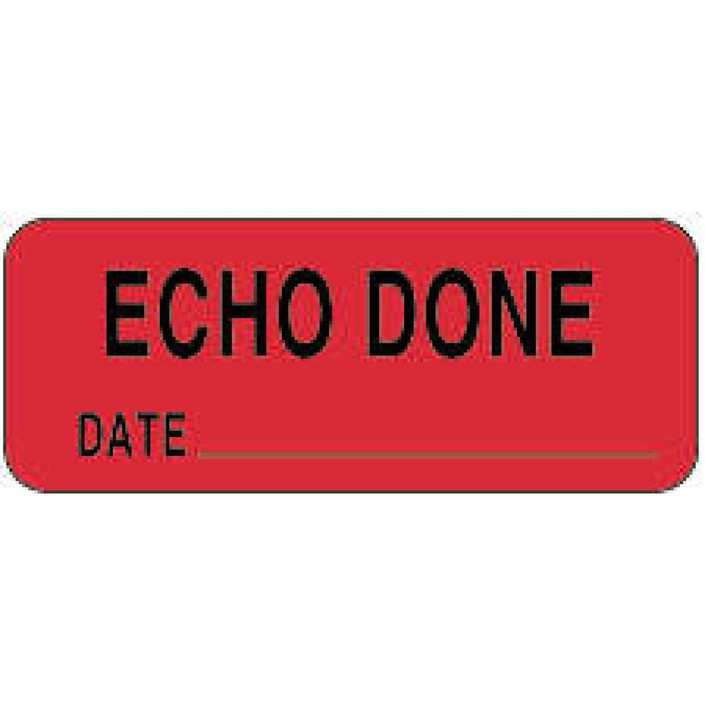 Label Paper Permanent Echo Done Date 2 1/4" X 7/8" Fl. Red 1000 Per Roll