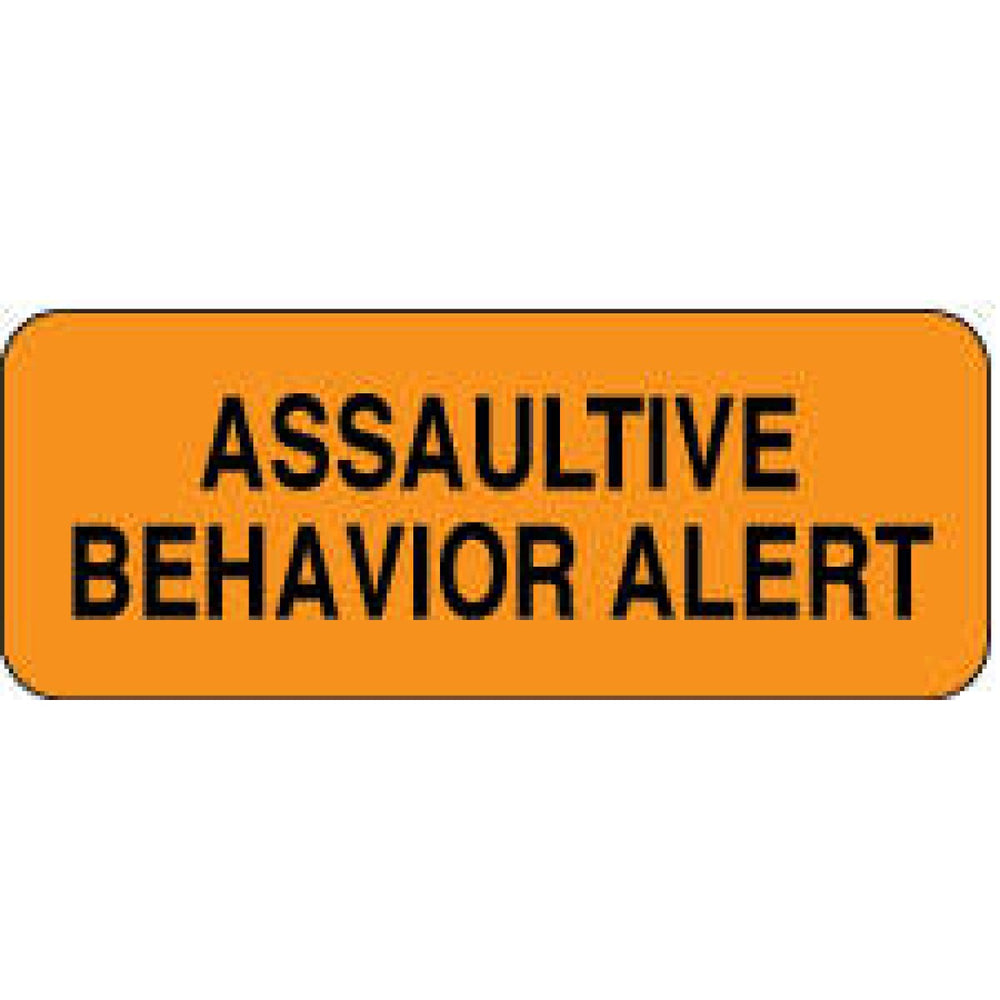 Label Paper Permanent Assaultive Behavior 2 1/4" X 7/8" Fl. Orange 1000 Per Roll