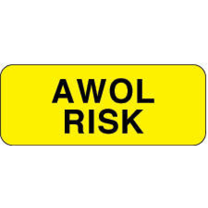 Label Paper Permanent Awol Risk 2 1/4" X 7/8" Yellow 1000 Per Roll