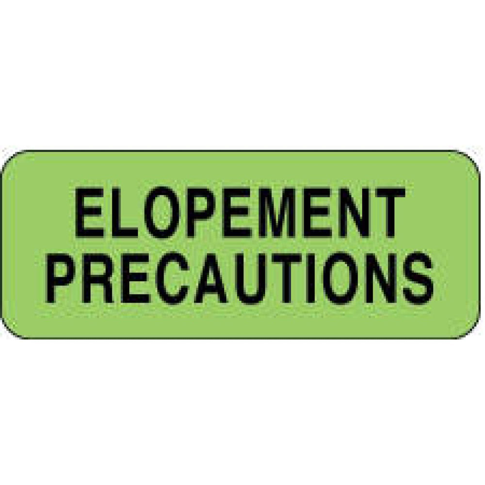 Label Paper Permanent Elopement Precaution 2 1/4" X 7/8" Fl. Green 1000 Per Roll