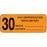 Label Paper Permanent 30 Day Certification 2 1/4" X 7/8" Fl. Orange 1000 Per Roll