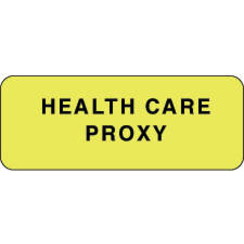 Label Paper Permanent Health Care Proxy 2 1/4" X 7/8" Fl. Yellow 1000 Per Roll