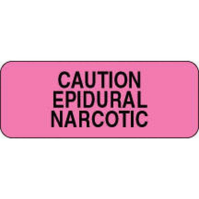 Label Paper Permanent Caution Epidural 2 1/4" X 7/8" Fl. Pink 1000 Per Roll