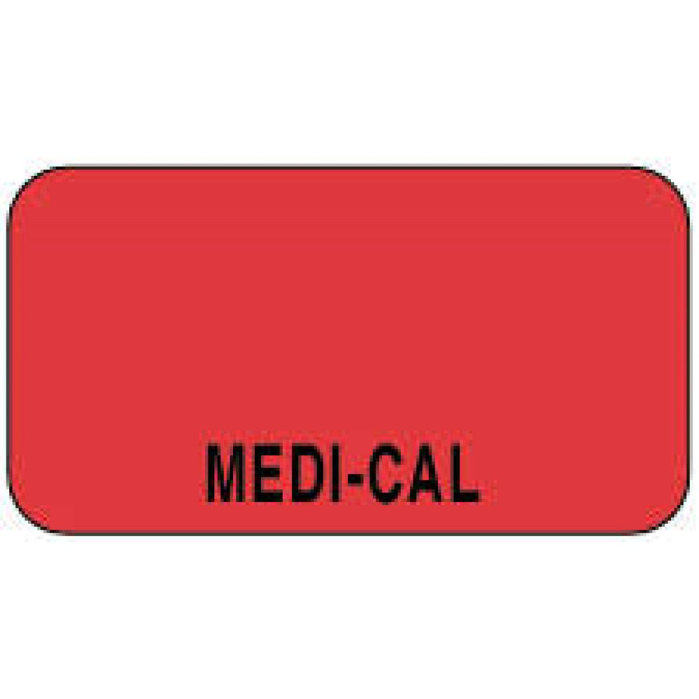 Label Paper Permanent Medi-Cal 1 5/8" X 7/8" Fl. Red 1000 Per Roll