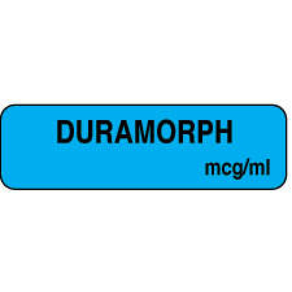 Anesthesia Label Paper Permanent Duramorph Mcg/Ml 1 1/4" X 3/8" Blue 1000 Per Roll