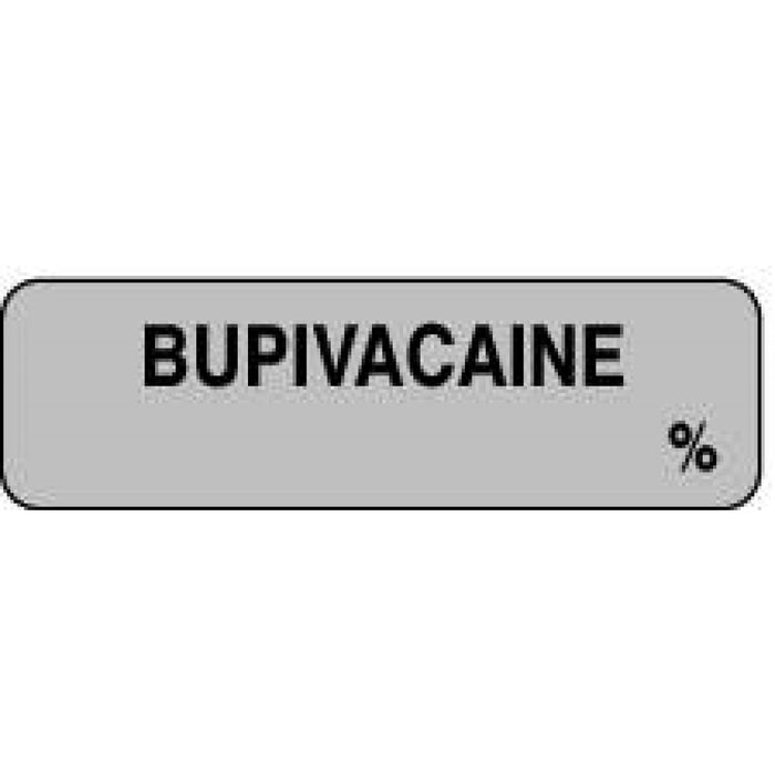 Anesthesia Label Paper Permanent Bupivacaine % 1 1/4" X 3/8" Gray 1000 Per Roll